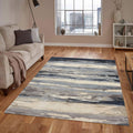 Sky Blue Wool & Viscose Dream Scape 4x6 Feet  Hand-Tufted Carpet - Rug