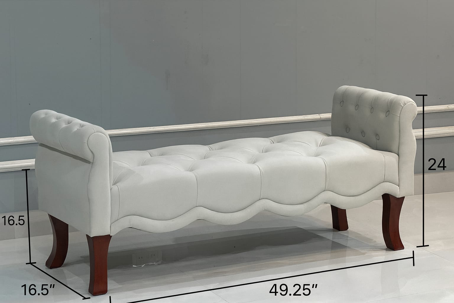 Modern Upholstered Tufted Button Bench for Bedroom,Entryway Living Room Soft Padded Seat-Navy