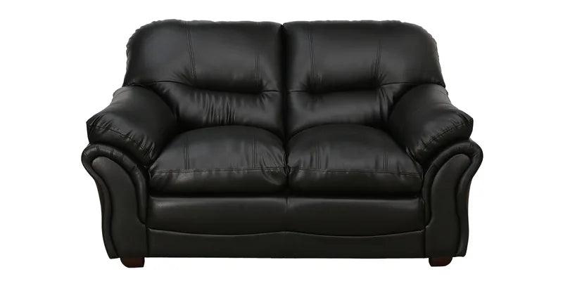 Leatherette 2 Seater Sofa In Black - Ouch Cart 