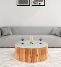 Marble Coffee Table in White Finish