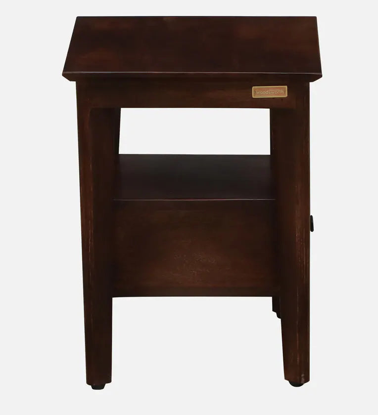 Solid Wood Bedside Table In Tubbaq Finish With Drawer