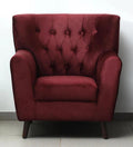 Velvet 1 Seater Sofa In Wine Red Colour