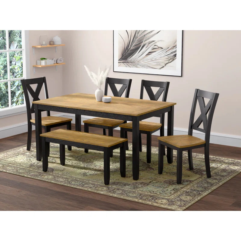 6 - Piece Solid Wood Dining Set