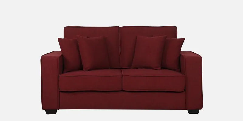 Fabric 2 Seater Sofa In Garnet Red Colour