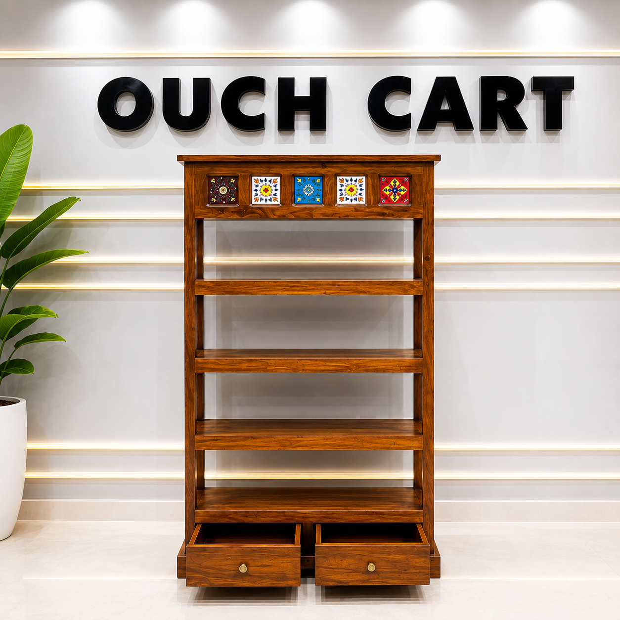 Ouch Cart Wooden Storage Rack with Drawers