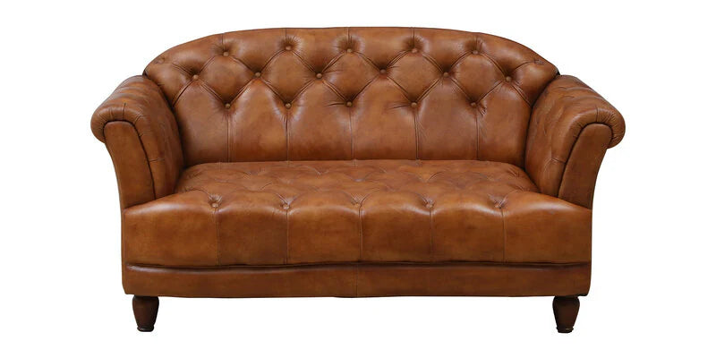 Leather 2 Seater Sofa In Antique Tan Colour