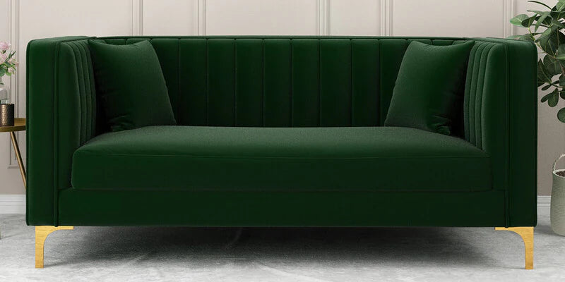 Velvet 2 Seater Sofa Green Colour
