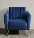 Velvet 1 Seater Sofa In Royal Blue Colour