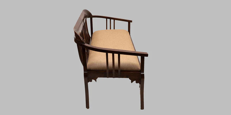 Teak Wood 3 Seater Sofa in Walnut Colour