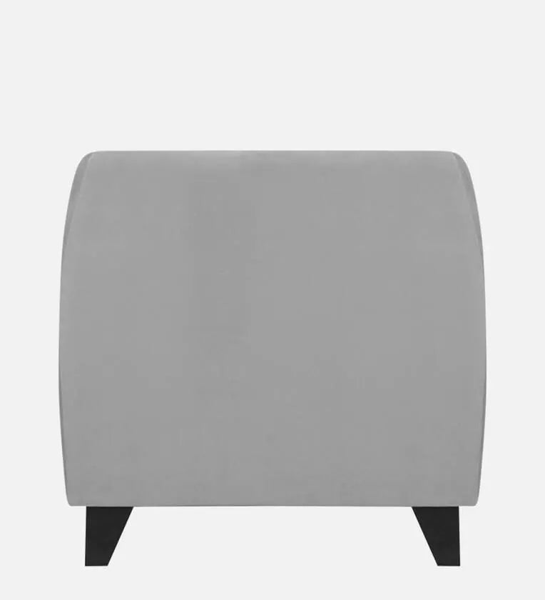 Velvet 1 Seater Sofa in Grey Colour