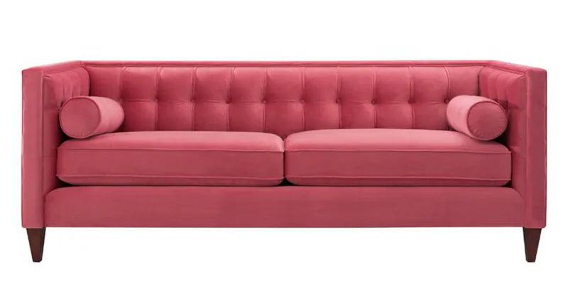 Velvet 3 Seater Sofa In Beige Colour - Ouch Cart 
