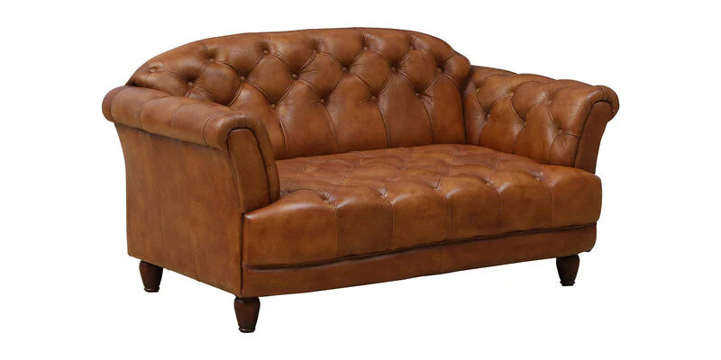 Leather 2 Seater Sofa In Antique Tan Colour