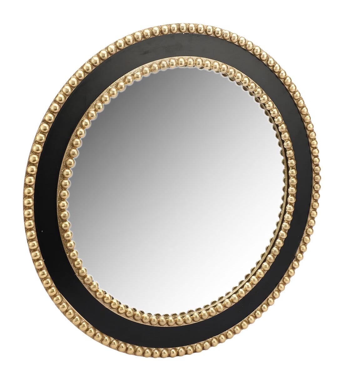 Black Aluminium Small Beaded Mirror,