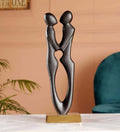 Black Couple Statue Aluminium Table Accent,