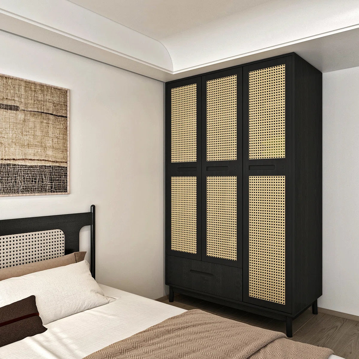 Innovative Solid Wood Wardrobe – Elegant Storage Cabinet for Bedroom