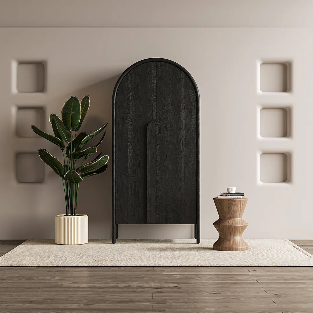 Contemporary Solid Wood Wardrobe – Modern & Simple Bedroom Storage Armoire