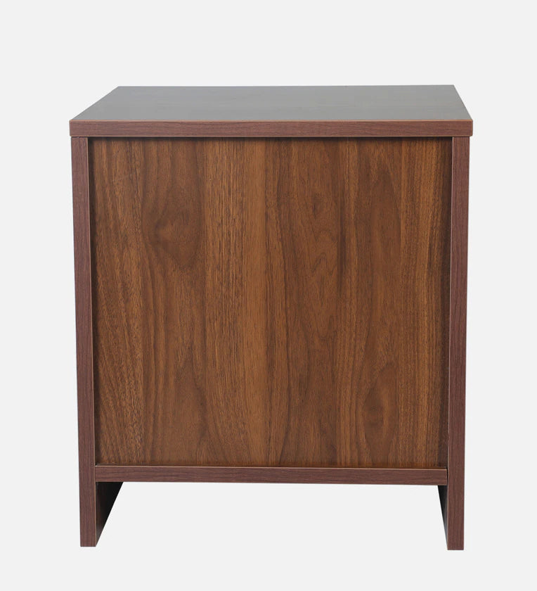 Bedside Table In Columbian Walnut Finish with Storage
