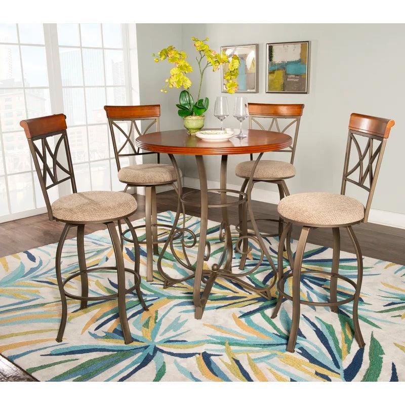 5 Piece 36" Round Pub Table Dining Set - Ouch Cart 