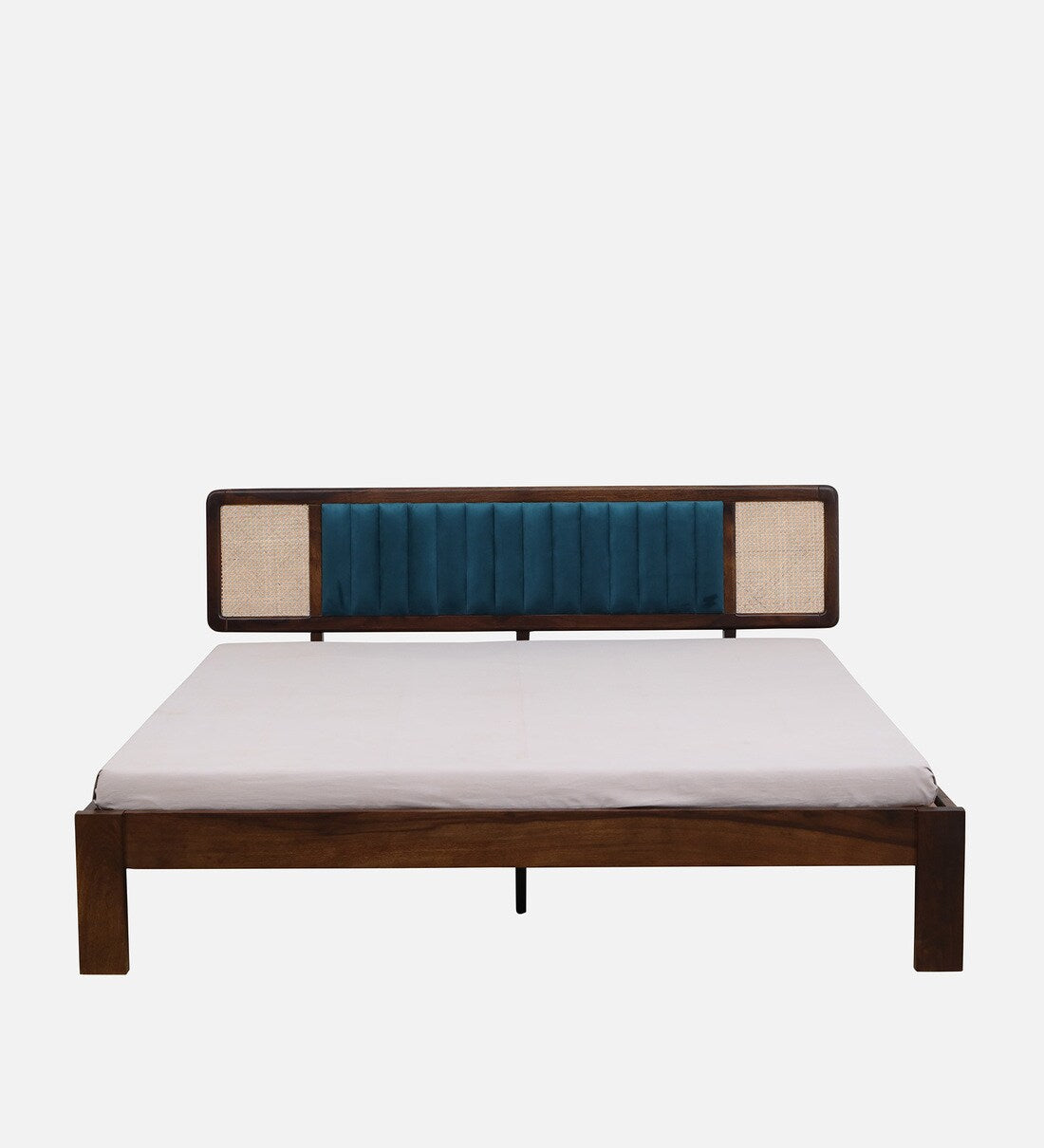 Bliss Cane King Size Bed In Scratch Resistant Teak Finish