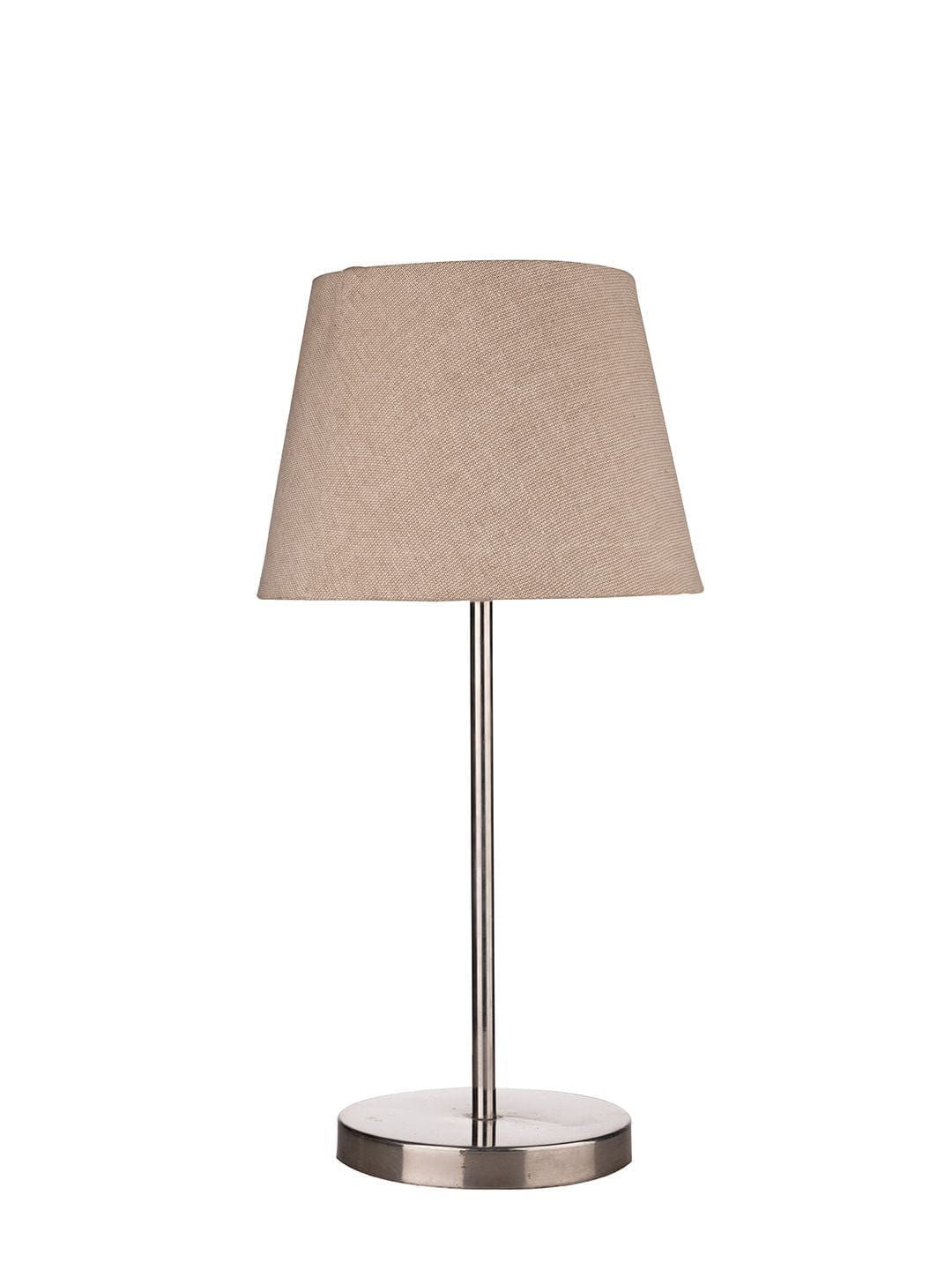 Metal Chrome Finish Lamp with Smare Taper Brown Shade