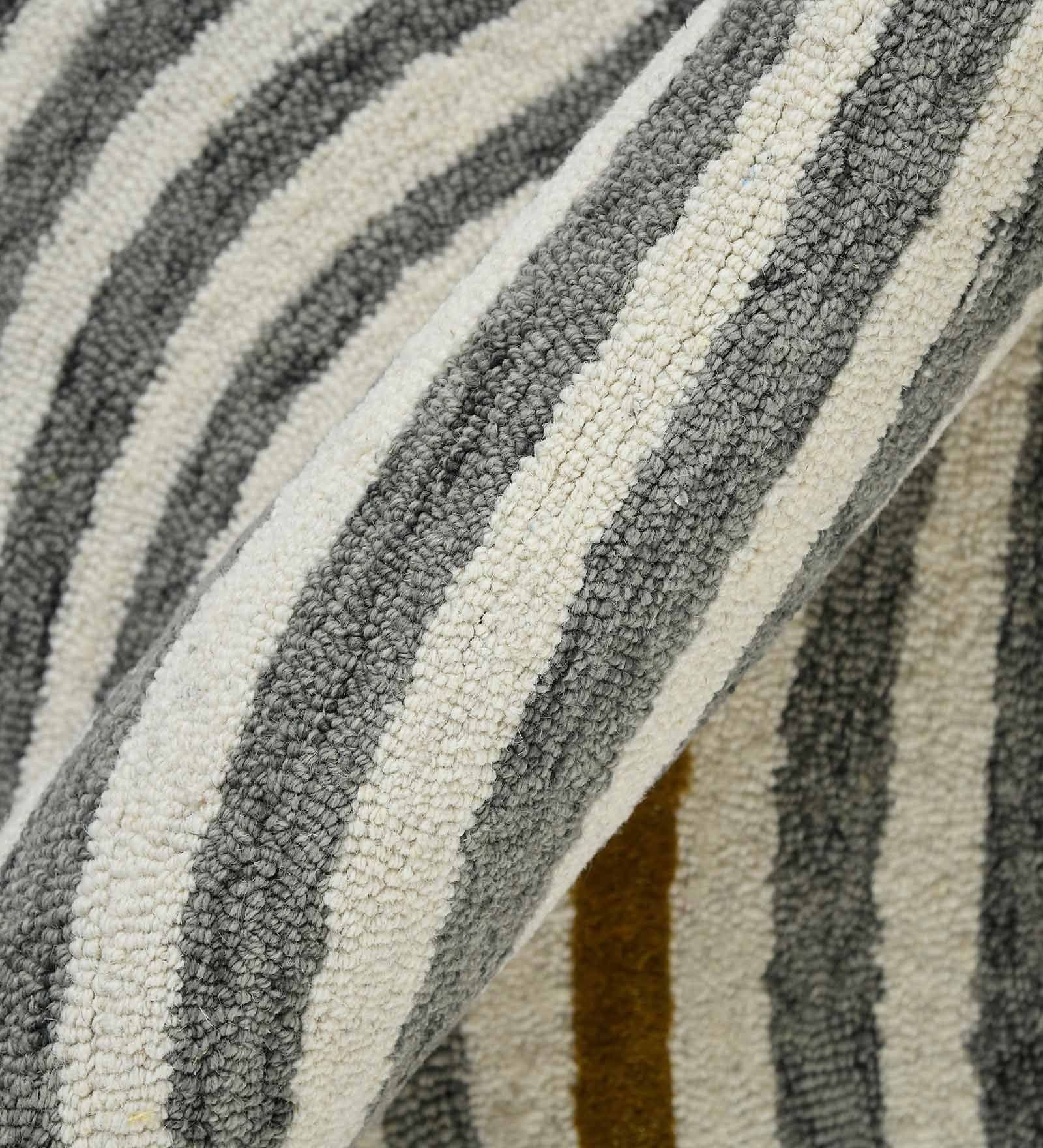 WHITE IVORY Wool & Viscose Canyan 8x10 Feet  Hand-Tufted Carpet - Rug