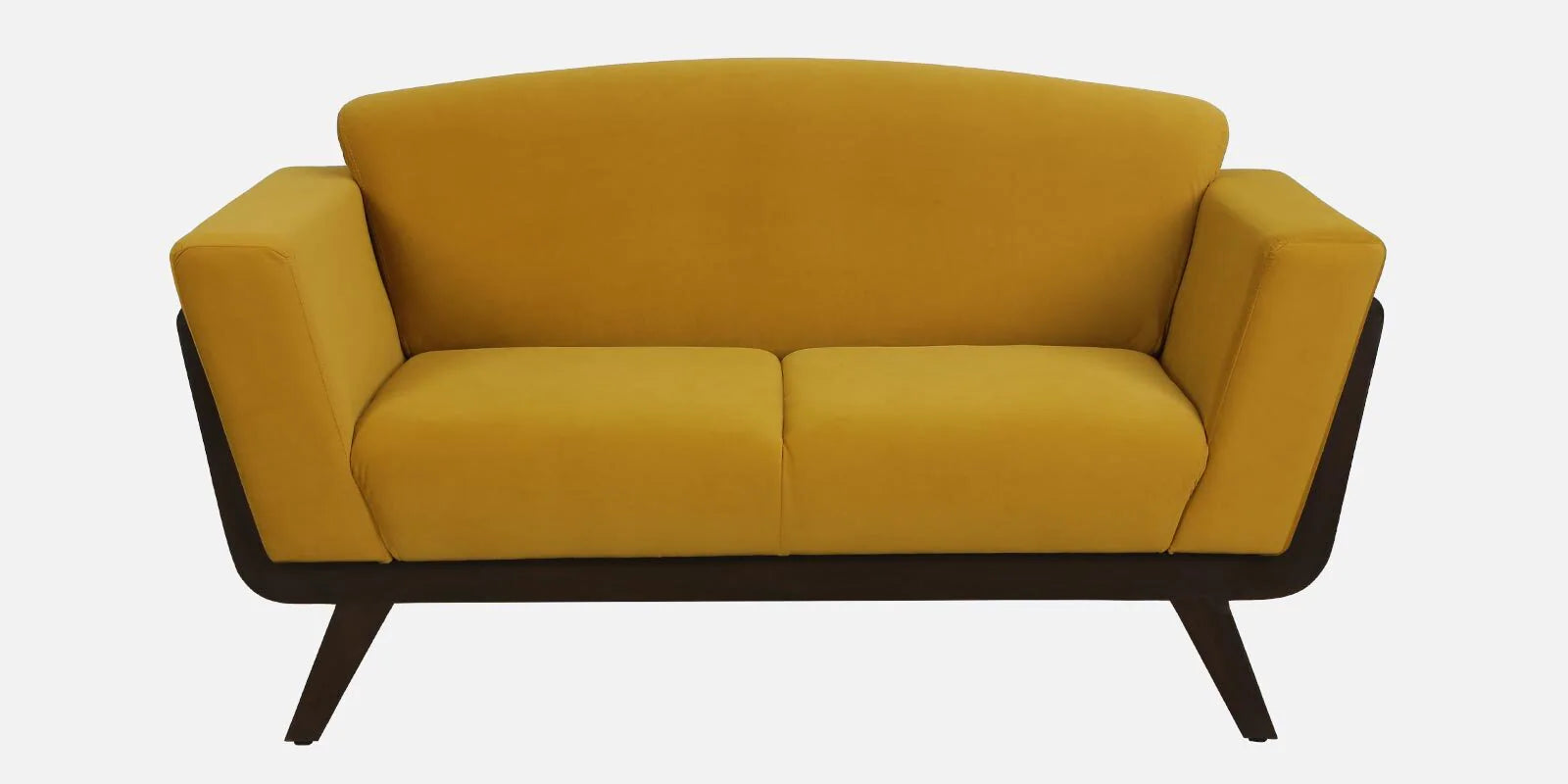 Solid Wood 2 Seater Sofa In Yellow Colour