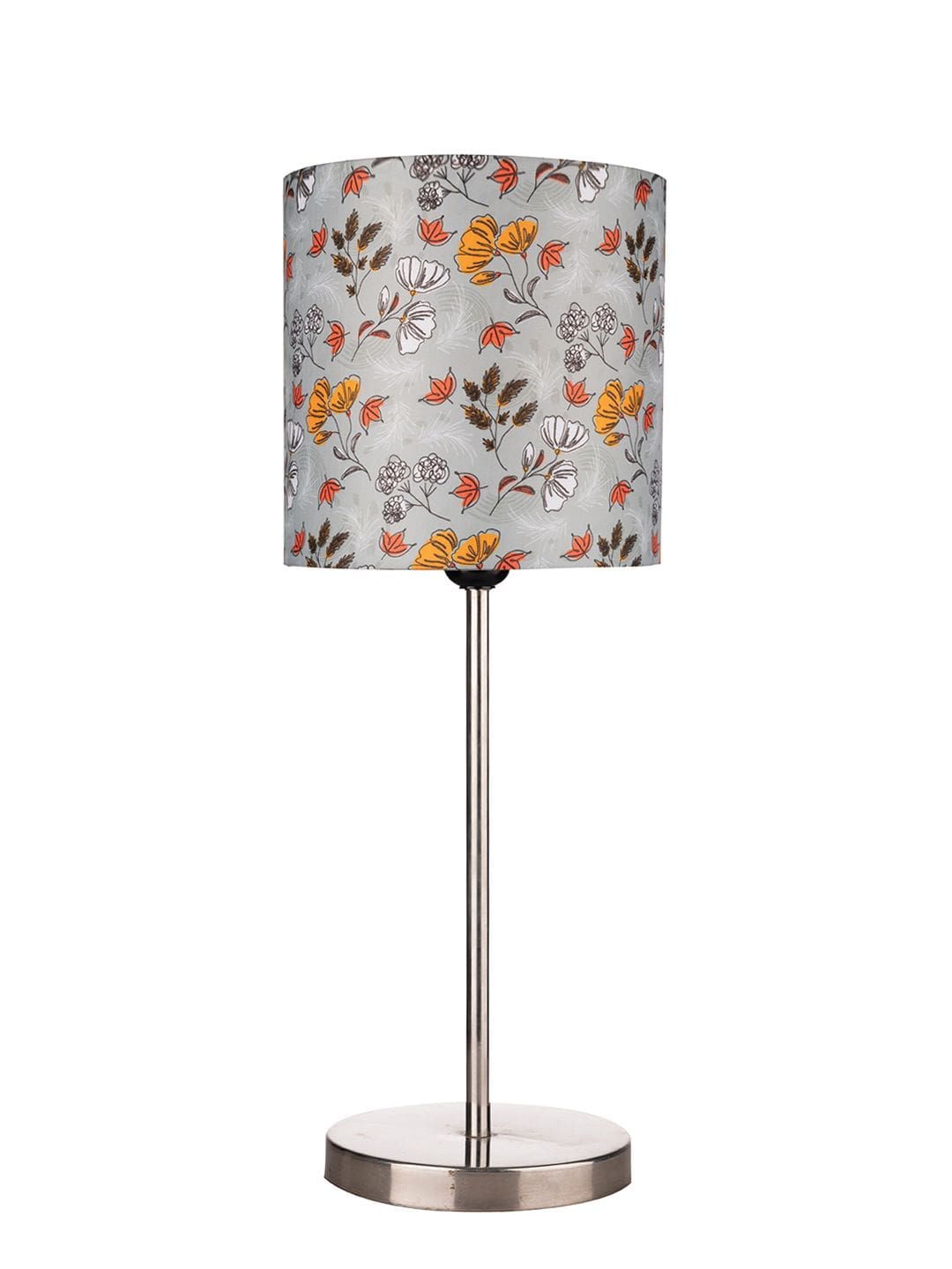 Metal Chrome Finish Lamp with Multicolor Gardenia Shade