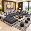 L-Shaped Sectional Sofa Set for Living Room | Modern 7-Seater Corner Sofa with Chaise, Tufted Fabric Upholstery & Cushioned Backrest
