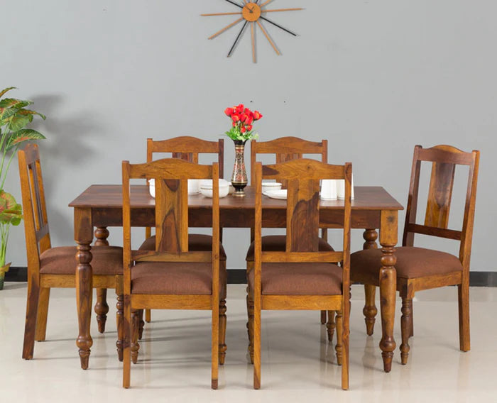 Ai Solid Wood Six Seater Dining Set
