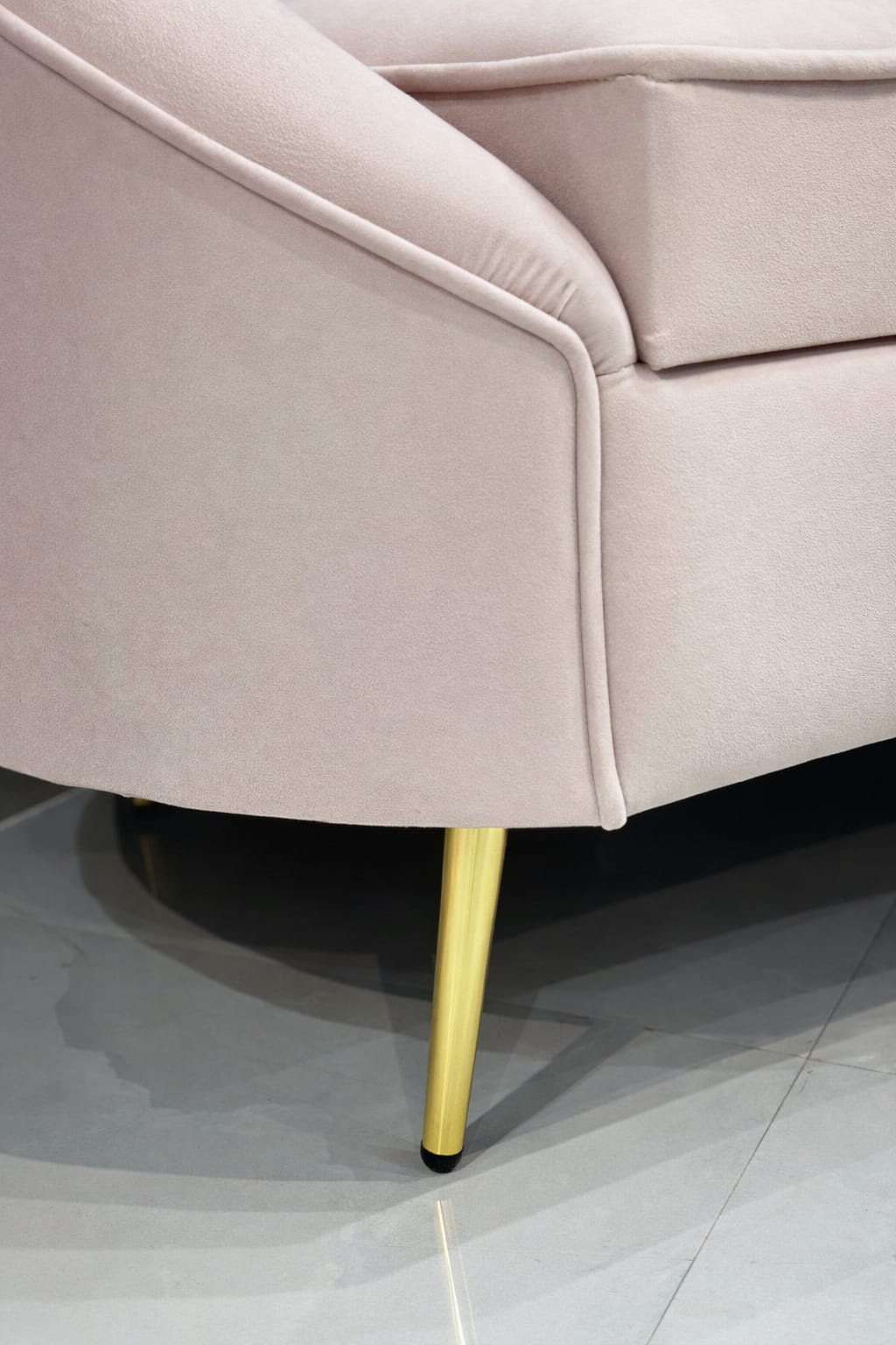 Velvet Curved Sofa Toss Pillow Included