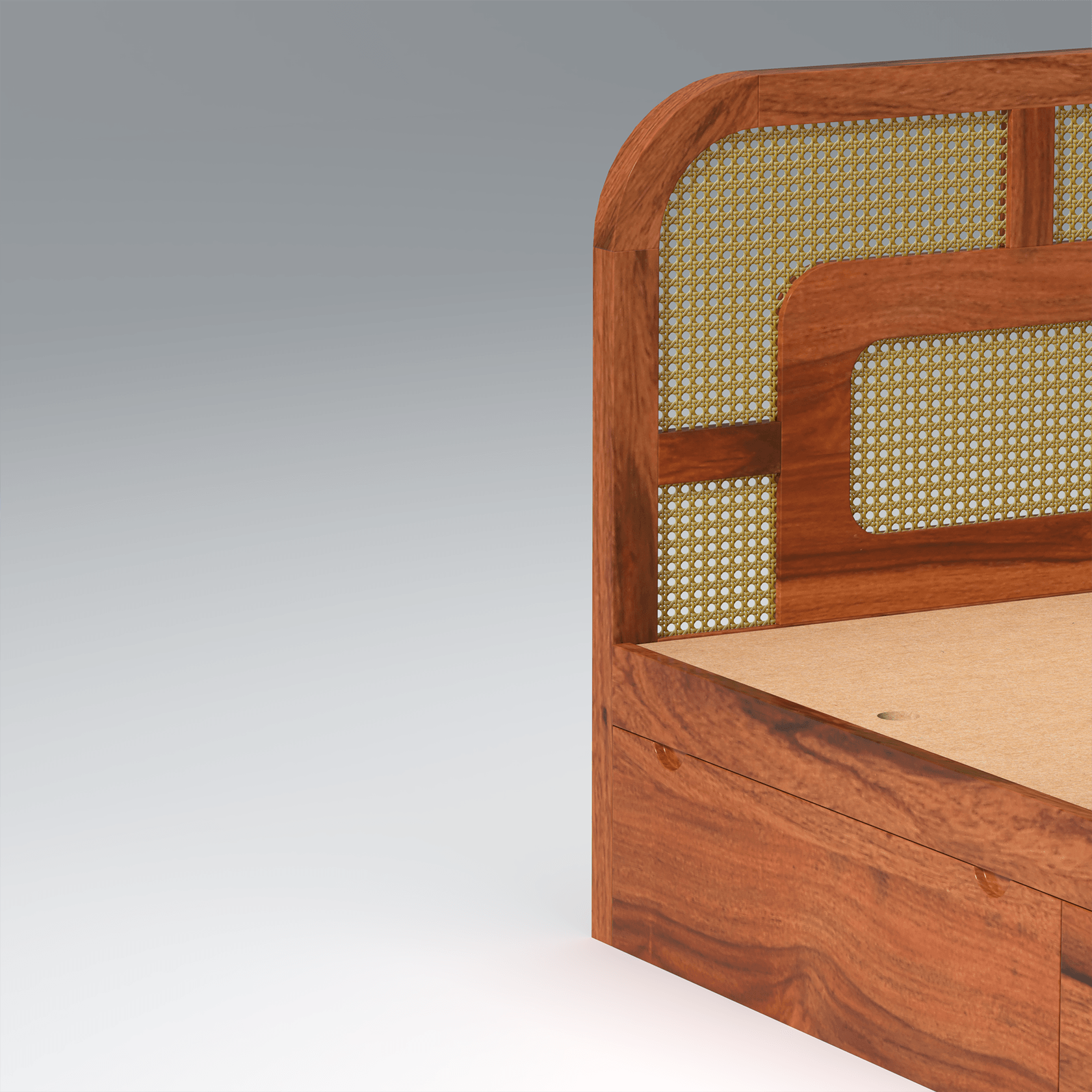 Zenitha Sheesham Wood Bed with Box Storage in Maharani Colour - Ouch Cart 