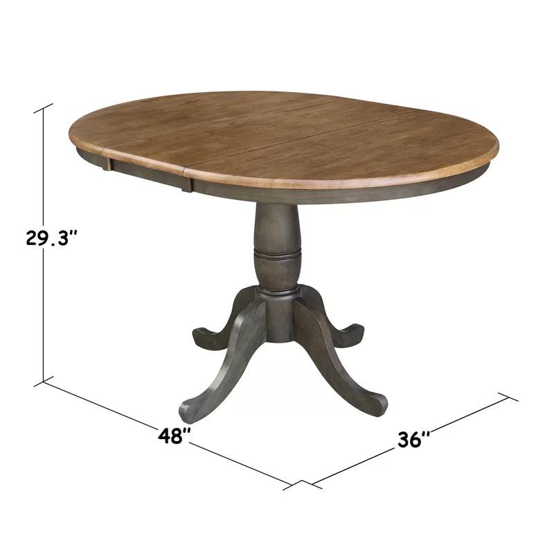 5 - Piece Extendable Solid Wood Pedestal Dining Set - Ouch Cart 