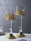 Aurum Crest Pillar Candle Holder Small