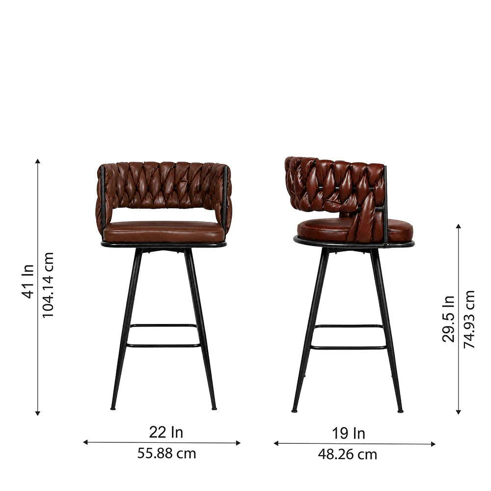 Ymberlynn Low Back Swivel Bar & Counter Stools with Metal Frame (2-Pack)