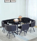 Jenna Metal 6 Seater Dining Set in Black Finish