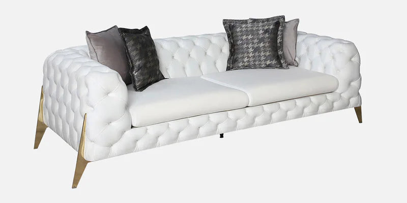 Fabric 3 Seater Sofa in White Colour