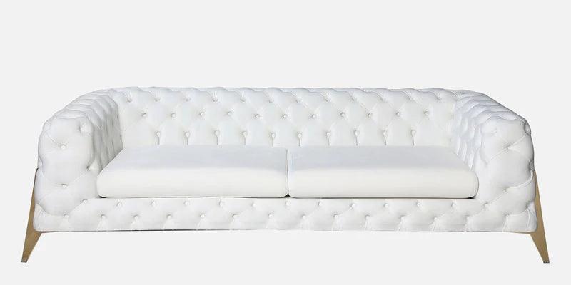 Fabric 3 Seater Sofa in White Colour - Ouch Cart 