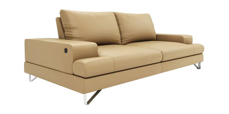 Leatherette 3 Seater Sofa in Mushroom Brown Colour