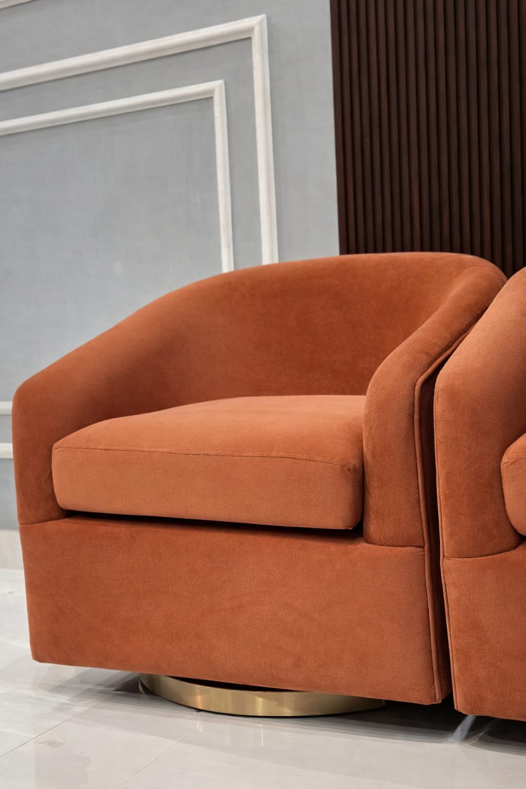 Bennett Upholstered Swivel Barrel Chair