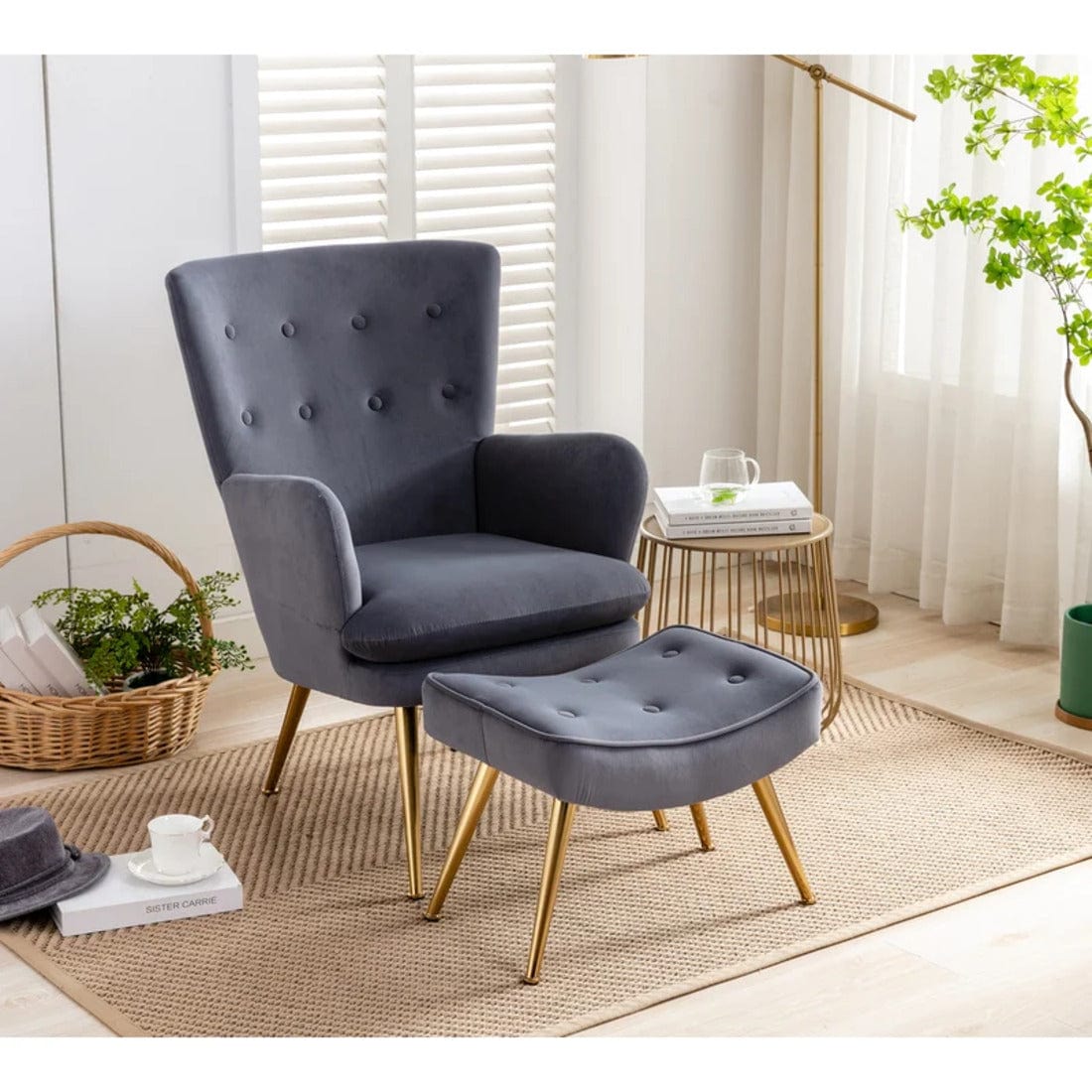 wilbar accent chair with ottoman