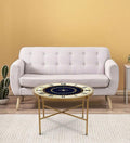Glass Top Coffee Table in Blue Colour