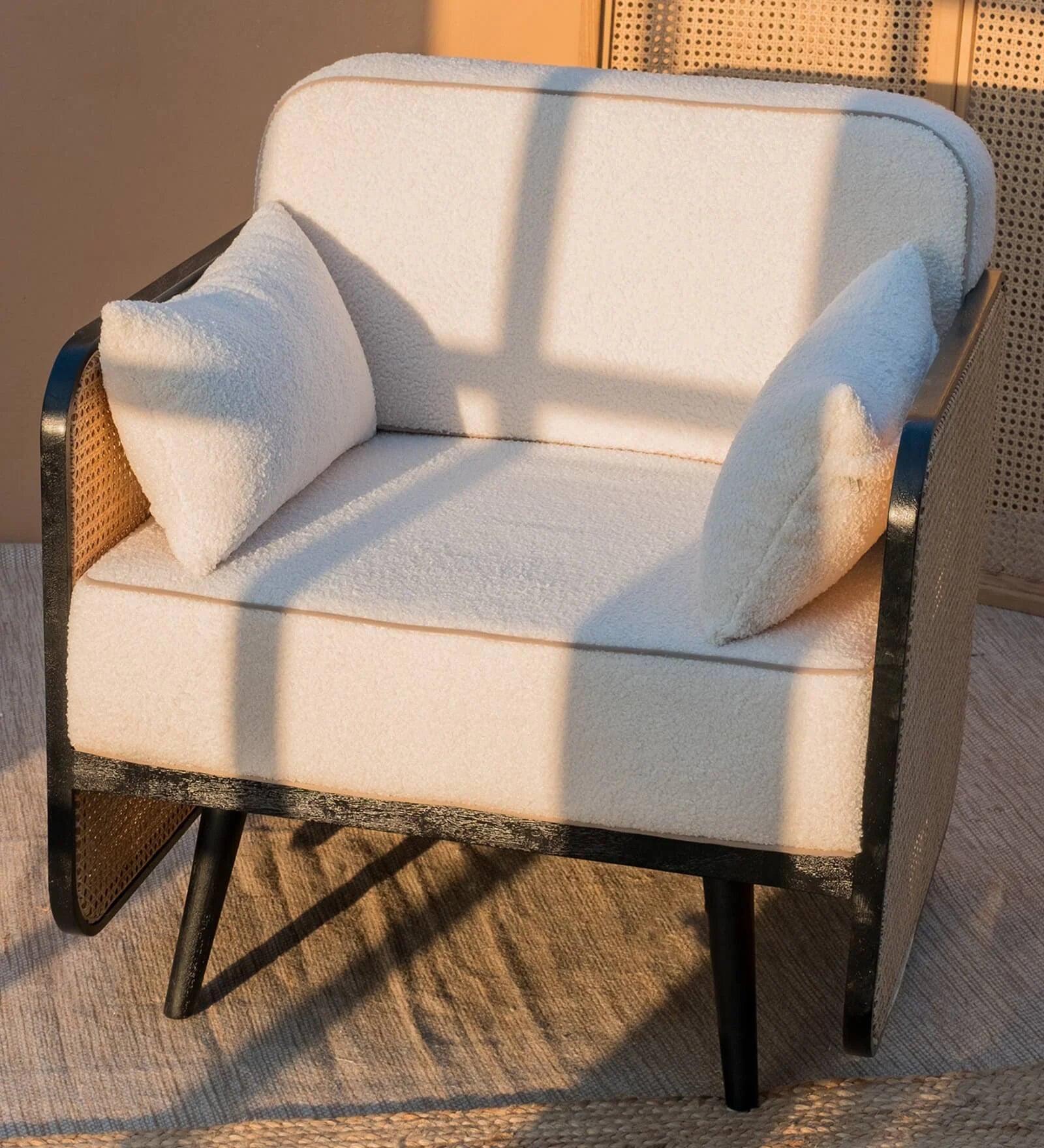 Havelock Fabric Arm Chair In Dual Finish