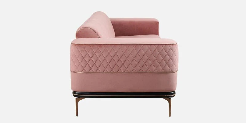 Velvet 3 Seater Sofa In Peach Colour