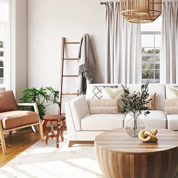 Small Wood Stool Round Wooden Foot Stool Wooden Step Stool for Kids Adults Bathroom Shoe Changing Bedside