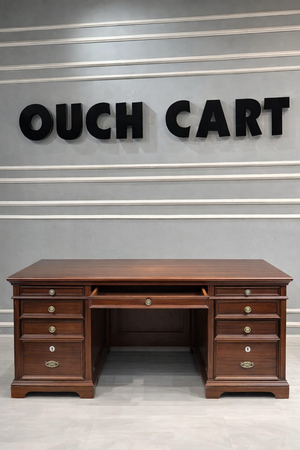 Classic Wooden Executive Office Table with Storage Drawers | Premium Work Desk