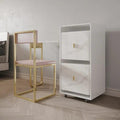 Nanami Folding Desk White Extendable Writing Desk with Cabinet & Chair
