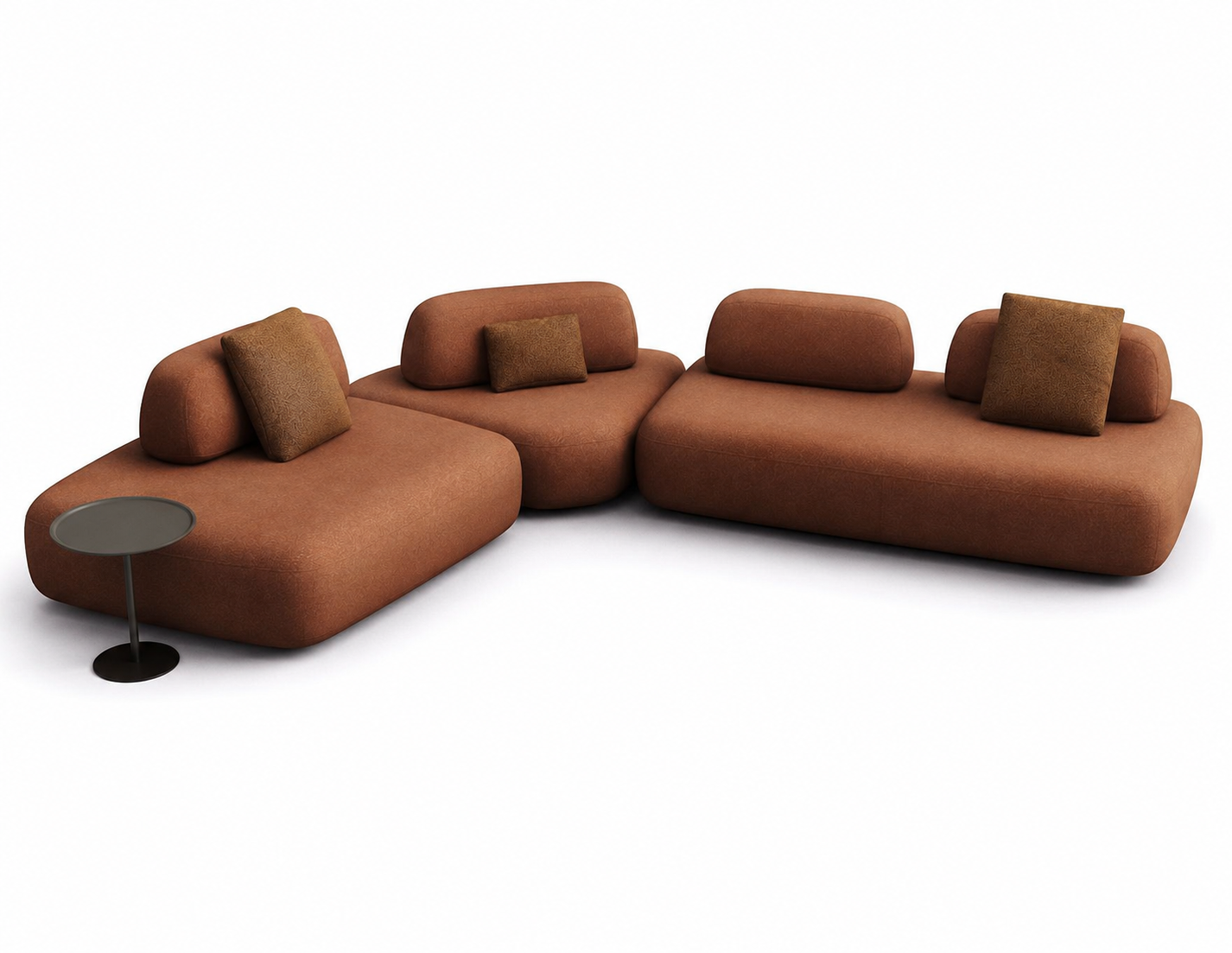 Modern Curved Modular Sofa Set for Living Room | Luxury Upholstered Sectional Couch with Cushions