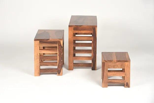 Chandak Set Of 3 Stools - Ouch Cart 