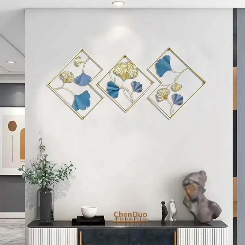 SET OF 3 GOLD WALL ART