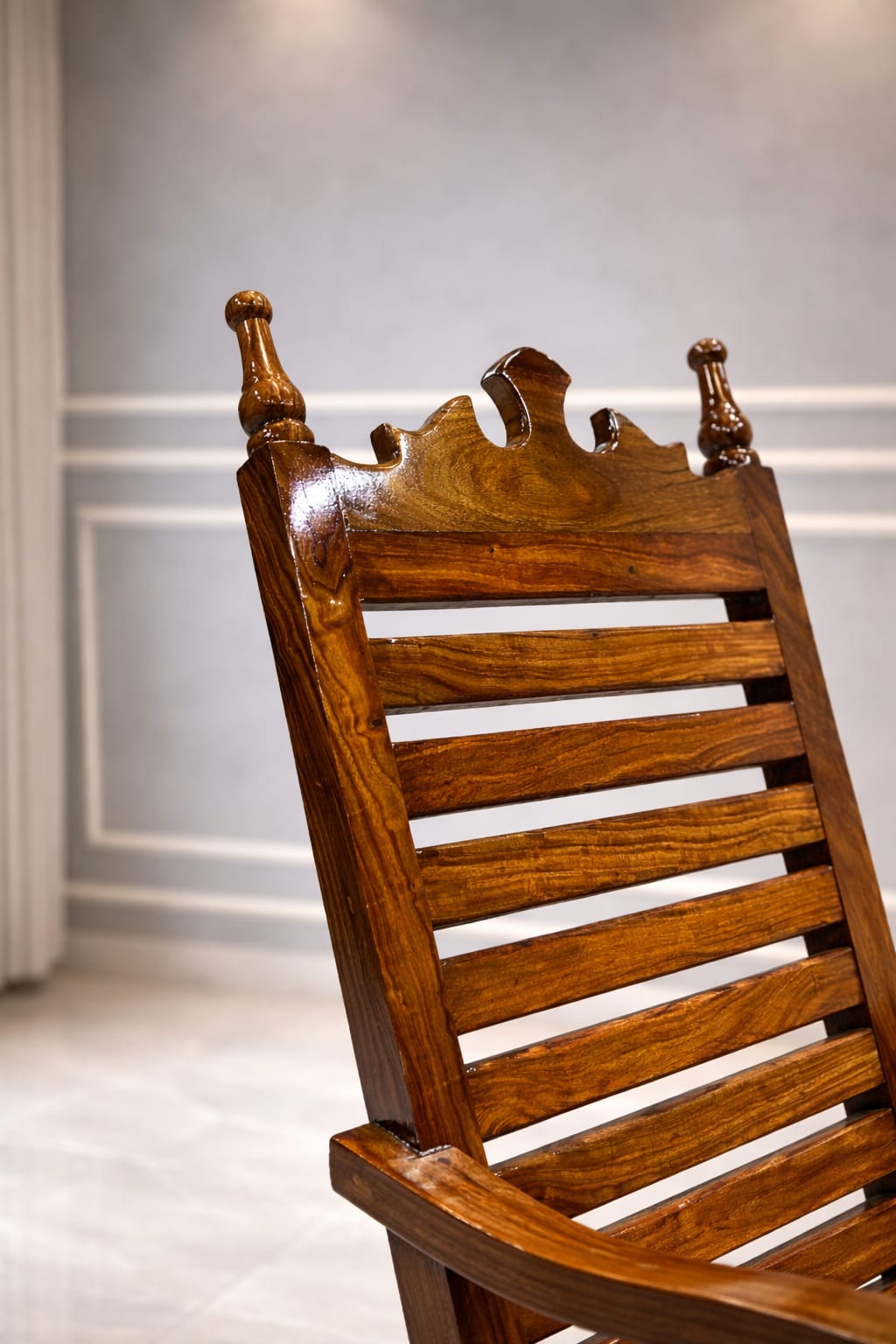 Harold Solid Wood Rocking Chair In Honey Oak Finish